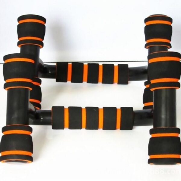 Orange and black push up bars